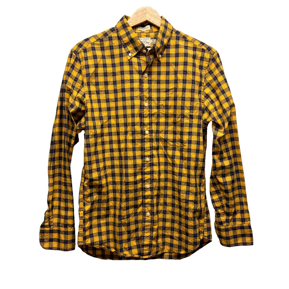 J Crew Mens Slim Untucked Secret Wash Plaid Button Down Shirt S Academia Preppy
